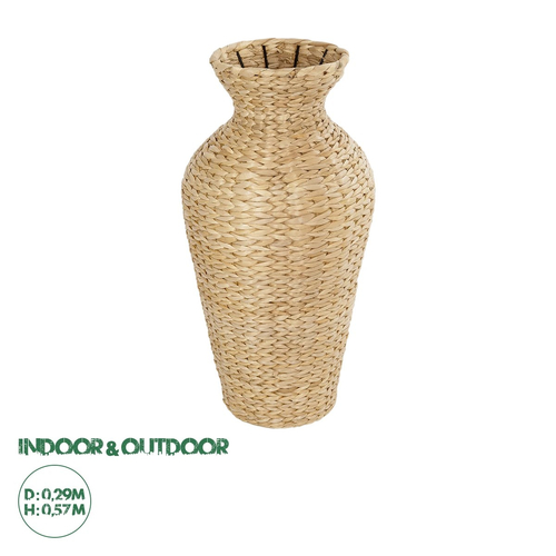 GloboStar® Artificial Garden HAVANA 21229 Διακοσμητικό Πλεκτό Καλάθι - Κασπώ Γλάστρα - Flower Pot Μπεζ Π29 x M29 x Υ57cm