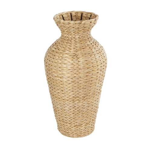 GloboStar® Artificial Garden HAVANA 21229 Διακοσμητικό Πλεκτό Καλάθι - Κασπώ Γλάστρα - Flower Pot Μπεζ Π29 x M29 x Υ57cm