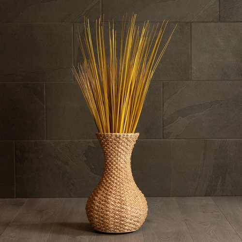 GloboStar® Artificial Garden SANDIAGO 21234 Διακοσμητικό Πλεκτό Καλάθι - Κασπώ Γλάστρα - Flower Pot Μπεζ Π25 x M25 x x Υ40cm