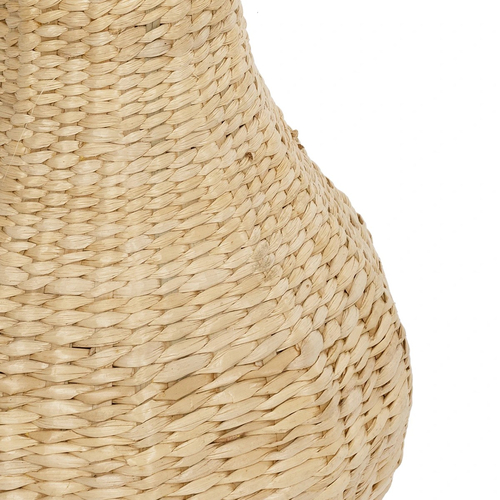 GloboStar® Artificial Garden MONACO 21236 Διακοσμητικό Πλεκτό Καλάθι - Κασπώ Γλάστρα - Flower Pot Μπεζ με Καφέ Π25 x M25 x Υ45cm