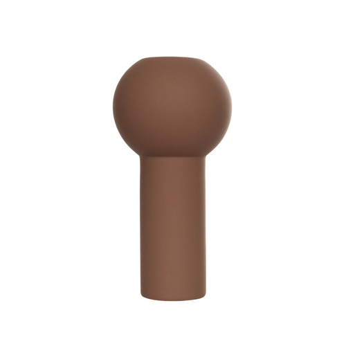 GloboStar® Artificial Garden COSTA RICA 21260 Διακοσμητικό Κεραμικό Βάζo Καφέ Π10 x Μ10 x Υ21cm