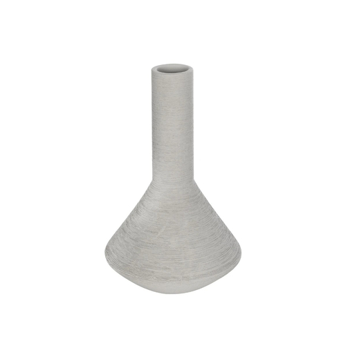 GloboStar® Artificial Garden BARBADOS 21284 Διακοσμητικό Κεραμικό Βάζo Γκρι Π16 x Μ16 x Υ25cm