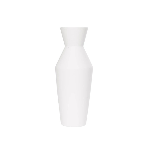 GloboStar® Artificial Garden MALVINA 21285 Διακοσμητικό Κεραμικό Βάζo Λευκό Π10 x Μ10 x Υ24cm