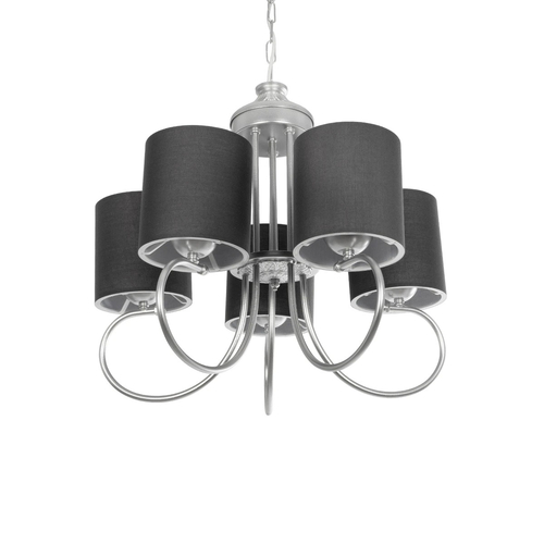 GLOBOSTAR® TRITON 203-0255 Vintage Κρεμαστό Φωτιστικό Οροφής με Ντουί 5 x E27 AC 220-240V IP20 - Ασημί & Γκρι - Μ50 x Π50 x Υ48cm