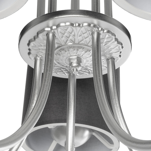 GLOBOSTAR® TRITON 203-0255 Vintage Κρεμαστό Φωτιστικό Οροφής με Ντουί 5 x E27 AC 220-240V IP20 - Ασημί & Γκρι - Μ50 x Π50 x Υ48cm