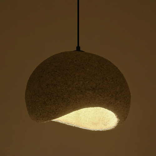 GLOBOSTAR® STONE 204-0123 Μοντέρνο Κρεμαστό Φωτιστικό Οροφής με Ντουί 1 x E27 AC 220-240V IP20 - Μπεζ - Μ35 x Π31 x Υ26cm