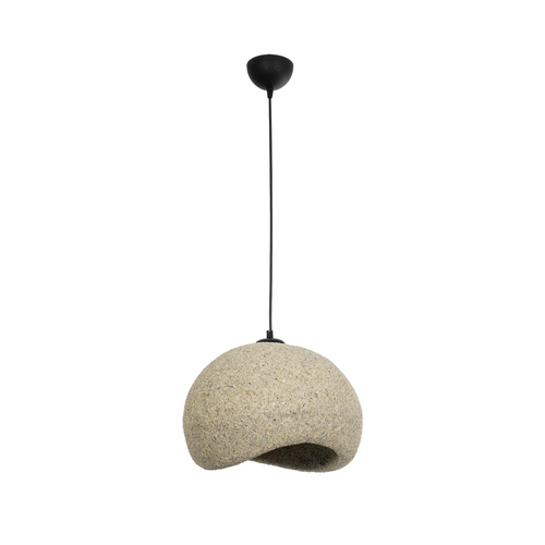 GLOBOSTAR® STONE 204-0123 Μοντέρνο Κρεμαστό Φωτιστικό Οροφής με Ντουί 1 x E27 AC 220-240V IP20 - Μπεζ - Μ35 x Π31 x Υ26cm