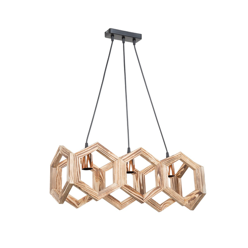 GLOBOSTAR® DRURI 203-0256 Vintage Κρεμαστό Φωτιστικό Οροφής με Ντουί 3 x E27 AC 220-240V IP20 - Μπεζ - Μ62 x Π19.5 x Υ24cm