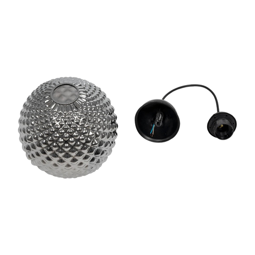 GLOBOSTAR® KEGEL 206-0003 Μοντέρνο Κρεμαστό Φωτιστικό Οροφής με Ντουί 1 x E27 AC 220-240V IP20 - Μαύρο Φιμέ - Μ20 x Π20 x Υ20cm