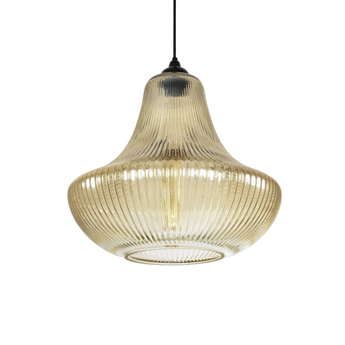 GLOBOSTAR® VERRE 206-0022 Μοντέρνο Κρεμαστό Φωτιστικό Οροφής με Ντουί 1 x E27 AC 220-240V IP20 - Mελί - Μ38 x Π38 x Υ34cm