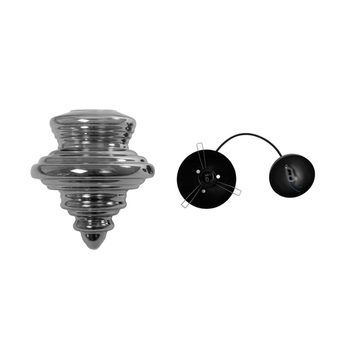 GLOBOSTAR® CORTE 206-0028 Μοντέρνο Κρεμαστό Φωτιστικό Οροφής με Ντουί 1 x E27 AC 220-240V IP20 - Μαύρο Φιμέ - Μ25 x Π25 x Υ30cm