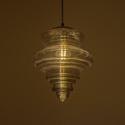 GLOBOSTAR® CORTE 206-0028 Μοντέρνο Κρεμαστό Φωτιστικό Οροφής με Ντουί 1 x E27 AC 220-240V IP20 - Μαύρο Φιμέ - Μ25 x Π25 x Υ30cm