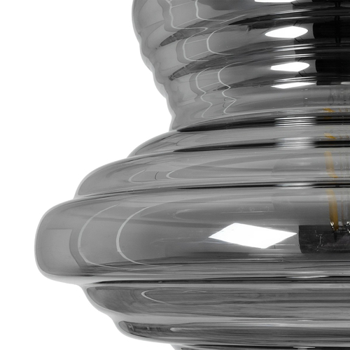 GLOBOSTAR® CORTE 206-0028 Μοντέρνο Κρεμαστό Φωτιστικό Οροφής με Ντουί 1 x E27 AC 220-240V IP20 - Μαύρο Φιμέ - Μ25 x Π25 x Υ30cm