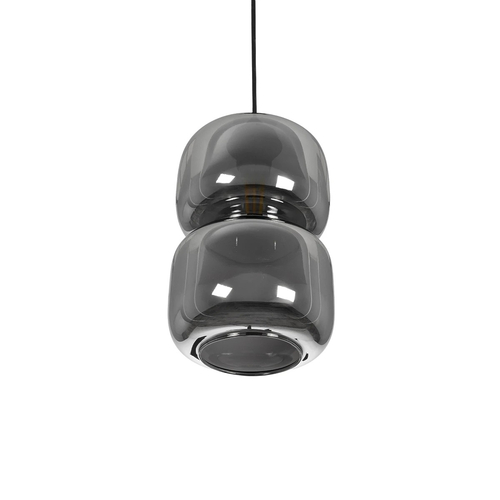 GLOBOSTAR® PIAGE 206-0036 Μοντέρνο Κρεμαστό Φωτιστικό Οροφής με Ντουί 1 x E27 AC 220-240V IP20 - Μαύρο Φιμέ - Μ18 x Π18 x Υ31cm