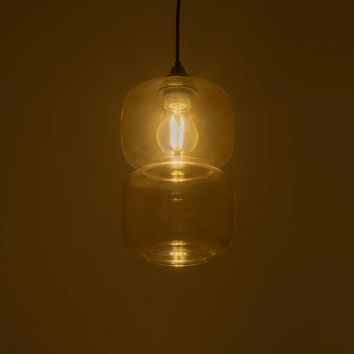 GLOBOSTAR® PIAGE 206-0037 Μοντέρνο Κρεμαστό Φωτιστικό Οροφής με Ντουί 1 x E27 AC 220-240V IP20 - Mελί - Μ17 x Π17 x Υ25cm