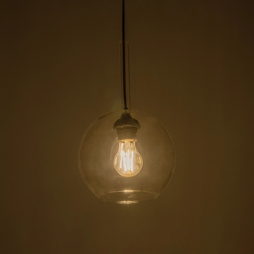 GLOBOSTAR® MPRALA 206-0038 Μοντέρνο Κρεμαστό Φωτιστικό Οροφής με Ντουί 1 x E27 AC 220-240V IP20 - Διάφανο - Μ20 x Π20 x Υ18cm