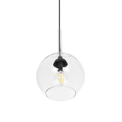 GLOBOSTAR® MPRALA 206-0038 Μοντέρνο Κρεμαστό Φωτιστικό Οροφής με Ντουί 1 x E27 AC 220-240V IP20 - Διάφανο - Μ20 x Π20 x Υ18cm