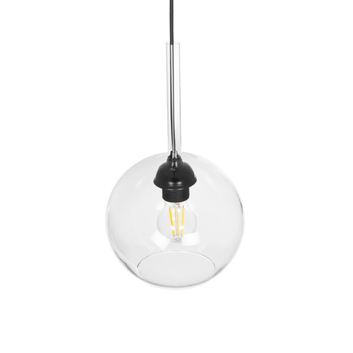 GLOBOSTAR® MPRALA 206-0038 Μοντέρνο Κρεμαστό Φωτιστικό Οροφής με Ντουί 1 x E27 AC 220-240V IP20 - Διάφανο - Μ20 x Π20 x Υ18cm