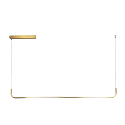 GLOBOSTAR® LINARIA 60923 Μοντέρνο Κρεμαστό Φωτιστικό Οροφής LED 36W 4150lm 180° AC 220-240V IP20 Ρυθμιζόμενο Λευκό CCT με Χειριστήριο από 2700K έως 6000K Dimmable - Lumileds SMD Chip - Χρυσό - Μ120 x Π2 x Υ10cm - 3 Χρόνια Εγγύηση