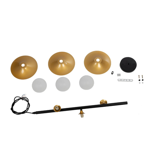 GLOBOSTAR® JOLIET 999-0046 Μοντέρνο Κρεμαστό Φωτιστικό Οροφής με Ντουί 3 x G9 AC 220-240V IP20 - Μαύρο & Χρυσό - Μ27 x Π27 x Y62cm