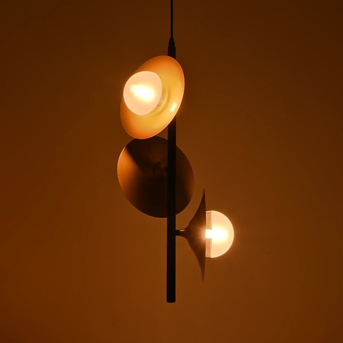 GLOBOSTAR® JOLIET 999-0046 Μοντέρνο Κρεμαστό Φωτιστικό Οροφής με Ντουί 3 x G9 AC 220-240V IP20 - Μαύρο & Χρυσό - Μ27 x Π27 x Y62cm