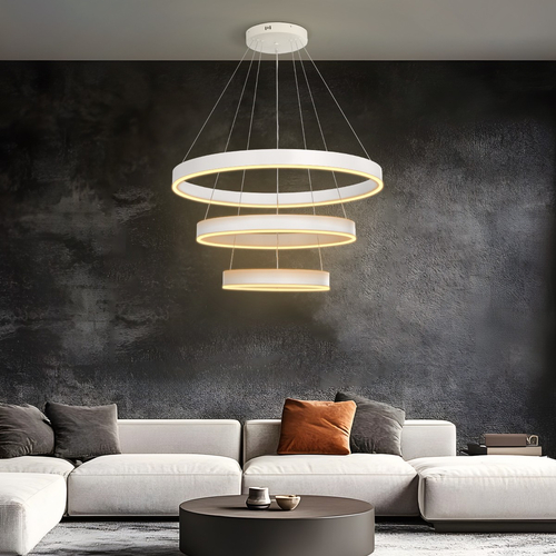 kelvo® VENOM 61189 Μοντέρνο Κρεμαστό Φωτιστικό Οροφής LED 120W 14158lm 120° AC 220-240V IP20 Ρυθμιζόμενο Λευκό CCT με Χειριστήριο από 2700K έως 6000K Dimmable - Lumileds SMD Chip - Λευκό Ματ - Μ80 x Π80 x Υ60cm - 3 Χρόνια Εγγύηση