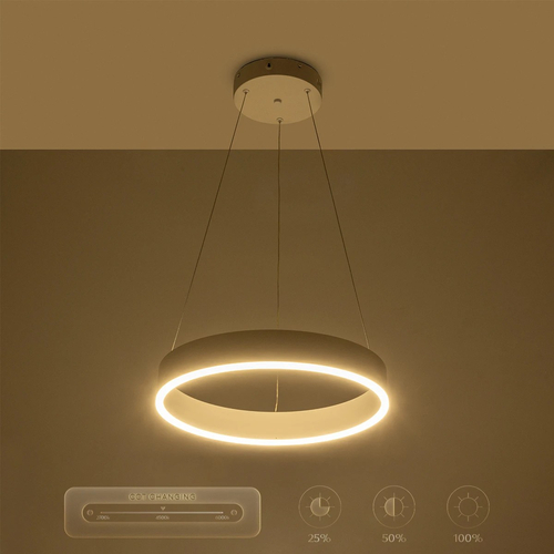 GLOBOSTAR® VENOM 61174 Μοντέρνο Κρεμαστό Φωτιστικό Οροφής LED 30W 3513lm 120° AC 220-240V IP20 Ρυθμιζόμενο Λευκό CCT με Χειριστήριο από 2700K έως 6000K Dimmable - Lumileds SMD Chip - Λευκό Ματ - Μ40 x Π40 x Υ6.5cm - 3 Χρόνια Εγγύηση