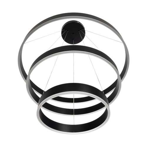 kelvo® VENOM 61188 Μοντέρνο Κρεμαστό Φωτιστικό Οροφής LED 120W 14158lm 120° AC 220-240V IP20 Ρυθμιζόμενο Λευκό CCT με Χειριστήριο από 2700K έως 6000K Dimmable - Lumileds SMD Chip - Μαύρο Ματ - Μ80 x Π80 x Υ60cm - 3 Χρόνια Εγγύηση