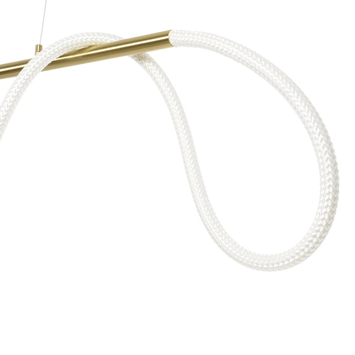 kelvo® GLOW 61663 Μοντέρνο Κρεμαστό Φωτιστικό Οροφής LED 45W 4500lm 360° AC 220-240V IP20 Ρυθμιζόμενο Λευκό CCT με Χειριστήριο από 2700K έως 6000K Dimmable - Lumileds SMD Chip - Χρυσό Πλατίνα & Λευκό Νήμα - Μ180 x Π30 x Υ40cm - 3 Χρόνια Εγγύηση