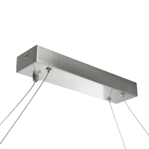 GLOBOSTAR® BOLIVAR 61273 Μοντέρνο Κρεμαστό Φωτιστικό Οροφής LED 54W 6210lm 360° AC 220-240V IP20 Ρυθμιζόμενο Λευκό CCT με Χειριστήριο από 2700K έως 6000K Dimmable - Lumileds SMD Chip - Νίκελ Βούρτσας - Μ120 x Π30 x Υ2cm - 3 Χρόνια Εγγύηση