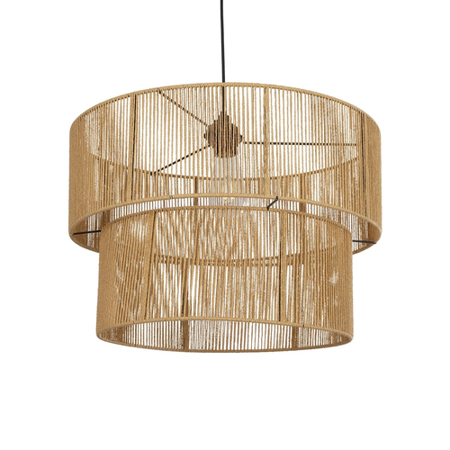 GLOBOSTAR® ROXXI 205-0020 Boho Κρεμαστό Φωτιστικό Οροφής με Ντουί 1 x E27 AC 220-240V IP20 - Μπεζ - M50 x Π50 x Υ36cm