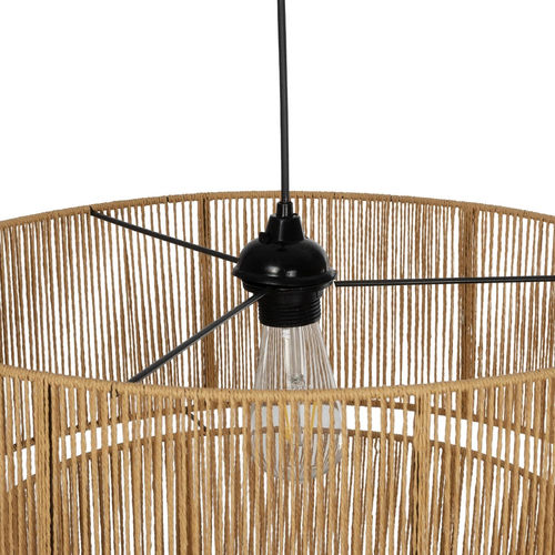 GLOBOSTAR® ROXXI 205-0020 Boho Κρεμαστό Φωτιστικό Οροφής με Ντουί 1 x E27 AC 220-240V IP20 - Μπεζ - M50 x Π50 x Υ36cm