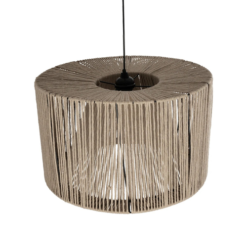 GLOBOSTAR® ZYLINDER 205-0022 Boho Κρεμαστό Φωτιστικό Οροφής με Ντουί 1 x E27 AC 220-240V IP20 - Μπεζ - M50 x Π50 x Υ32cm