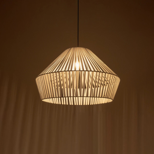 GLOBOSTAR® NUI 205-0064 Boho Κρεμαστό Φωτιστικό Οροφής με Ντουί 1 x E27 AC 220-240V IP20 - Λευκό - M60 x Π60 x Υ41cm