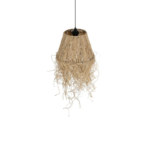 GLOBOSTAR® HERBE 205-0073 Boho Κρεμαστό Φωτιστικό Οροφής με Ντουί 1 x E27 AC 220-240V IP20 - Μπεζ - M30 x Π30 x Υ40cm