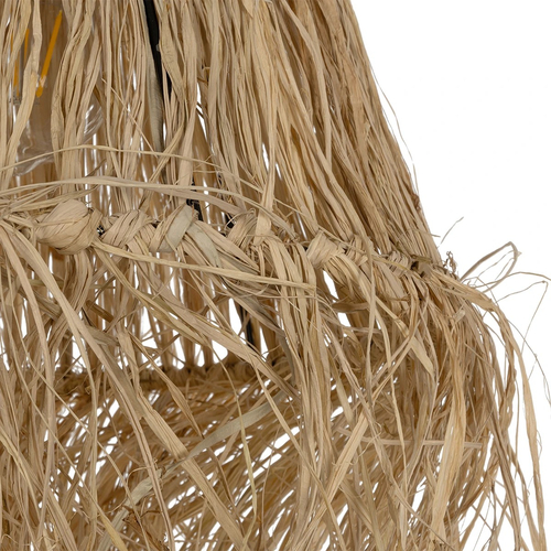 GLOBOSTAR® HERBE 205-0073 Boho Κρεμαστό Φωτιστικό Οροφής με Ντουί 1 x E27 AC 220-240V IP20 - Μπεζ - M30 x Π30 x Υ40cm