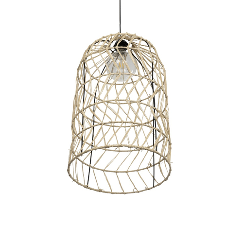 GLOBOSTAR® NETI 205-0025 Boho Κρεμαστό Φωτιστικό Οροφής με Ντουί 1 x E27 AC 220-240V IP20 - Μπεζ - M35 x Π35 x Υ63cm