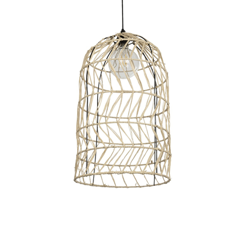 GLOBOSTAR® NETI 205-0025 Boho Κρεμαστό Φωτιστικό Οροφής με Ντουί 1 x E27 AC 220-240V IP20 - Μπεζ - M35 x Π35 x Υ63cm