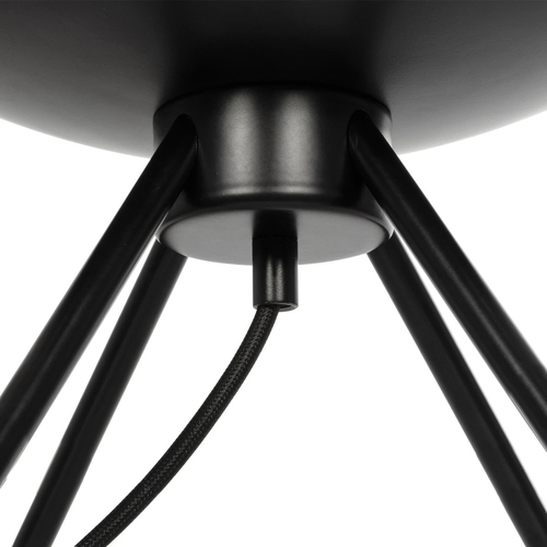 GloboStar® JAVAN 999-0036 Μοντέρνο Επιτραπέζιο Φωτιστικό Πορτατίφ Μονόφωτο 1 x E27 IP20 Διάφανο Γυαλί με Μαύρο Μέταλλο - Μ30 x Π30 x Υ19cm