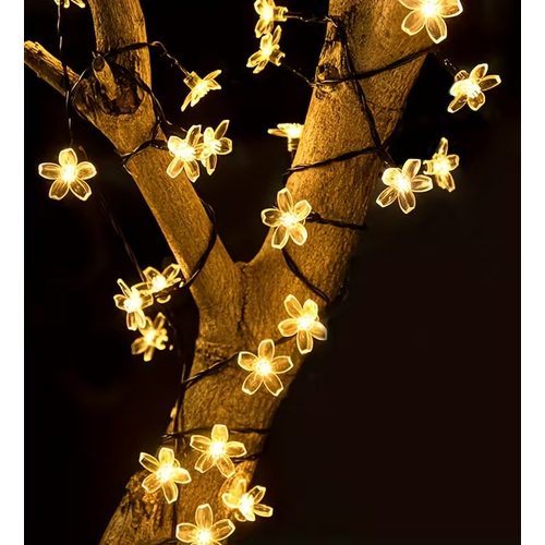 Ηλιακή γιρλάντα φωτισμού LED - Λουλούδι - 5m+1m - 20D - 152899 - Warm White