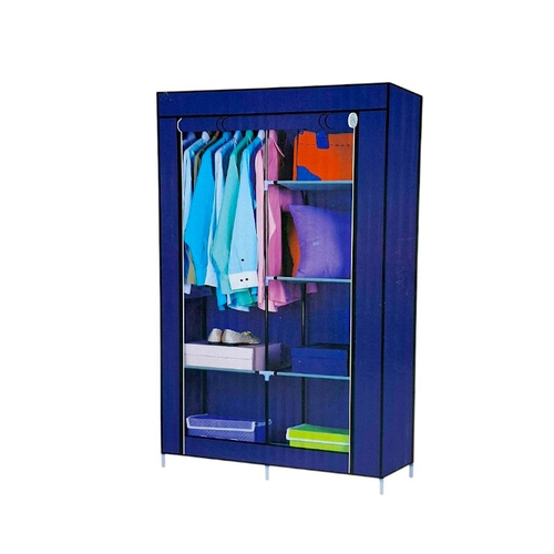 Υφασμάτινη ντουλάπα ρούχων με ράφια - 8890 - 521674 - Blue Cyan