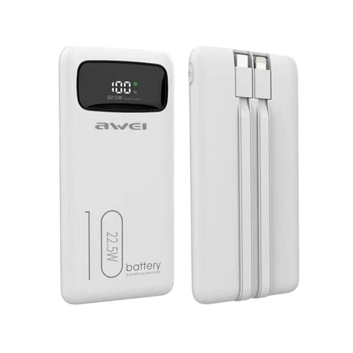 Powerbank - 10.000mah -  P168K - 22.5W - AWEI - 002905 - White