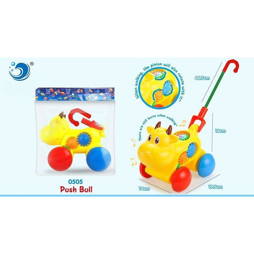 Συρόμενο παιχνίδι Αγελαδίτσα - 0516 - 117287 - Yellow