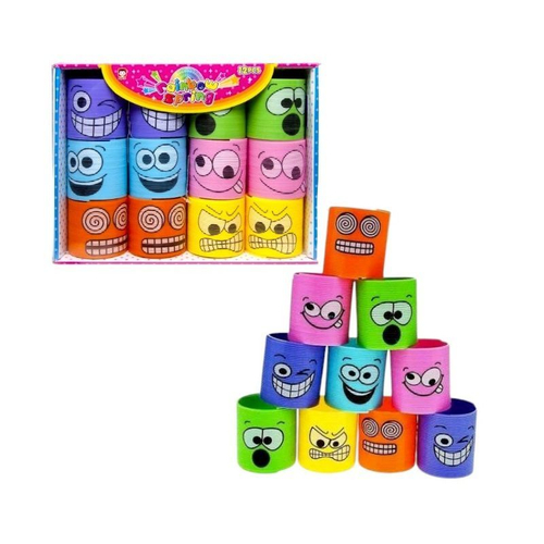 Σετ ελατήρια πολύχρωμα με φατσούλες - 12pcs - B1219-2G - 215292