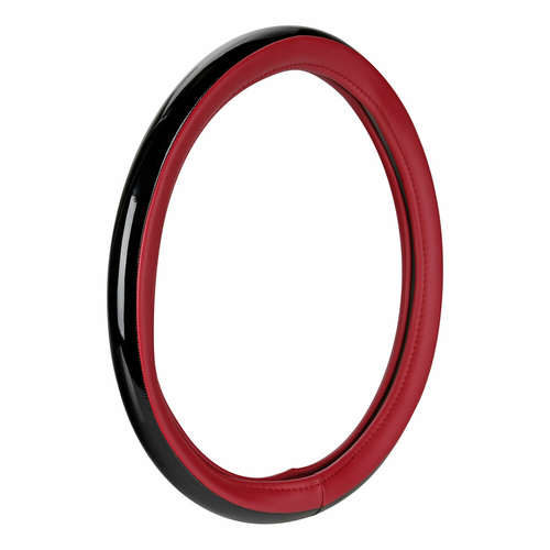 ΚΑΛΥΜΜΑ ΤΙΜΟΝΙΟΥ AURA (M) 37/39cm  ΜΑΥΡΟ/ΚΟΚΚΙΝΟ ΟΙΚΟΛΟΓΙΚΟ ΔΕΡΜΑ ΑΟΣΜΟ (ΠΑΧΟΣ 8,2cm) LAMPA