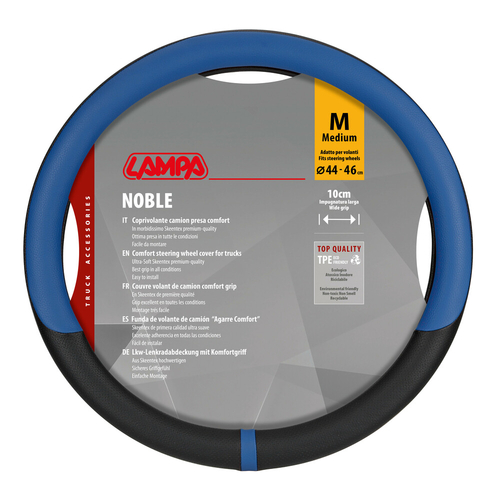 ΚΑΛΥΜΜΑ ΤΙΜΟΝΙΟΥ ΦΟΡΤΗΓΟΥ NOBLE ΔΕΡΜΑΤΙΝΗ ΜΑΥΡΟ/ΜΠΛΕ (M) 44-46cm ΠΑΧΟΥΣ 10cm 1ΤΕΜ. LAMPA