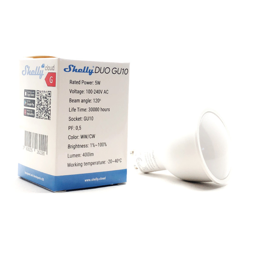 3800235262290 | Shelly DUO GU10 DIM 2700-6500K Wi-Fi - EAN 3800235262290