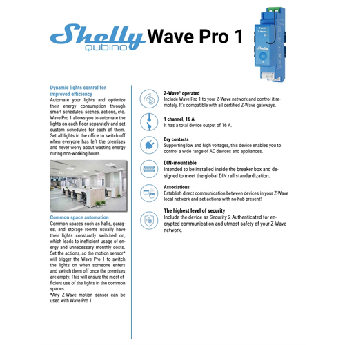 3800235269091 | Shelly Qubino Wave Pro 1 - EAN 3800235269091