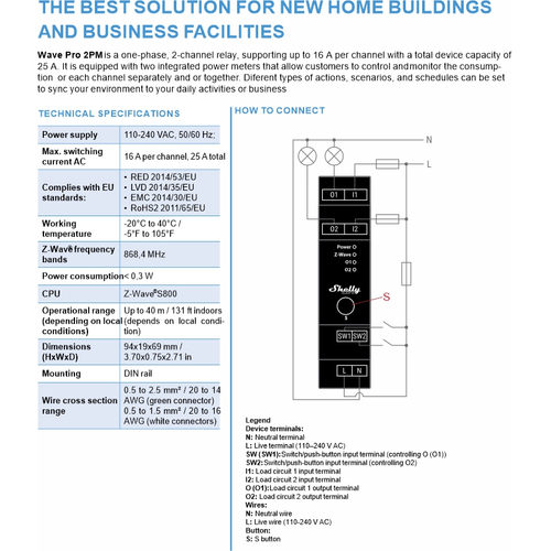 3800235269121 | Shelly Qubino Wave PRO 2PM - EAN 3800235269121