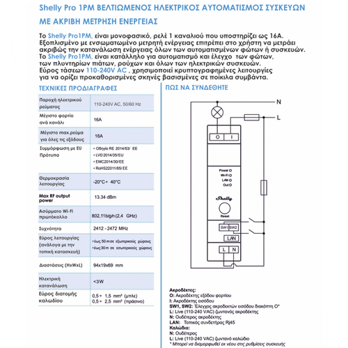 3800235268018 | Shelly PRO 1PM - EAN 3800235268018